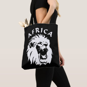 Roaring Lion Face Africa Tote Bag