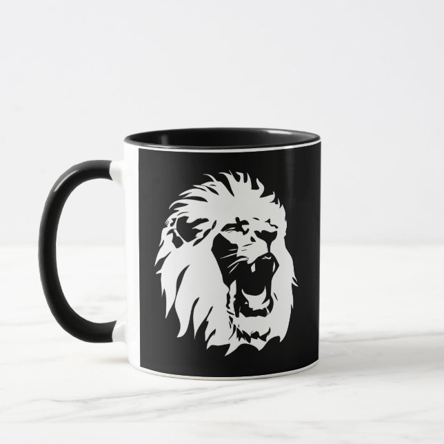 Roaring Lion Face Mug (Left)