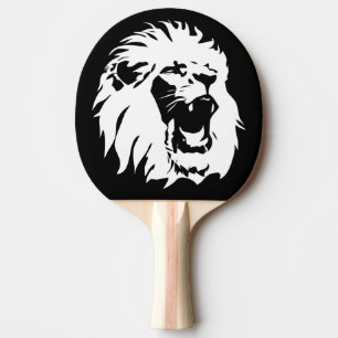 Roaring Lion Face Ping Pong Paddle