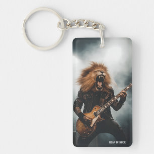 Roaring Lion Guitarist Stage Concert Rock Keychain