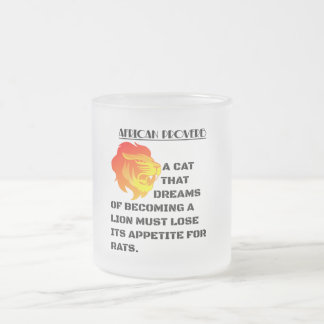 Roaring Lion Head Frosted Glass Coffee Mug