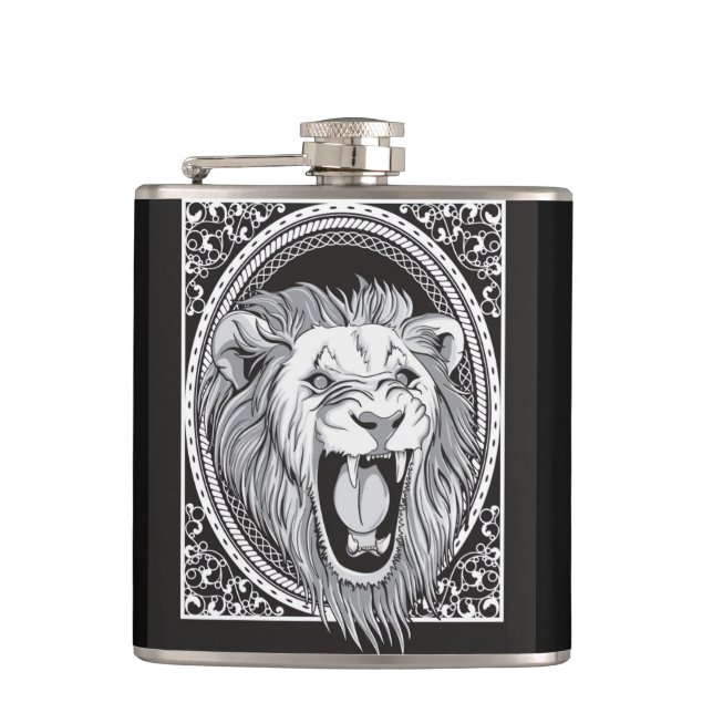 ROARING LION HIP FLASK (Front)