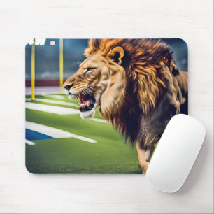 Roaring Lion In Football Stadium Mouse Mat