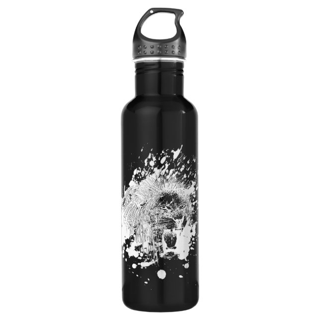 Roaring Lion in White Splash 710 Ml Water Bottle (Front)