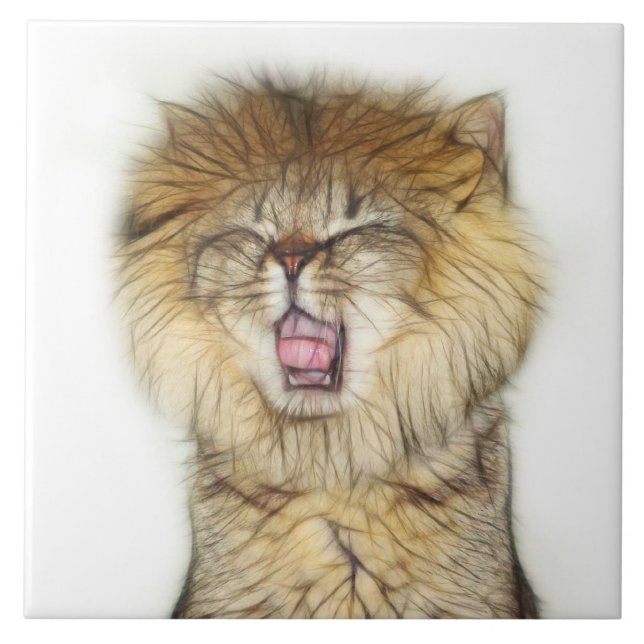 Roaring lion kitten tile (Front)