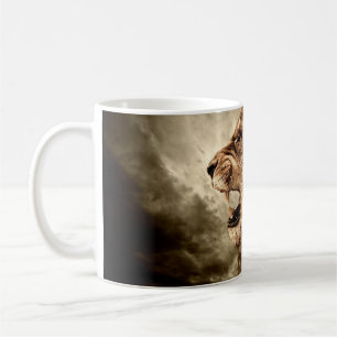 Roaring Lion: Majestic Vintage Art. Coffee Mug