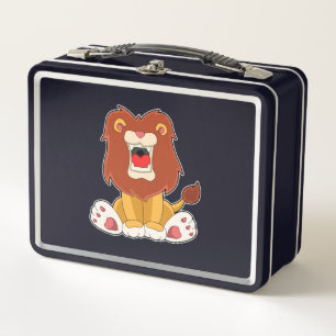 Roaring lion metal lunch box
