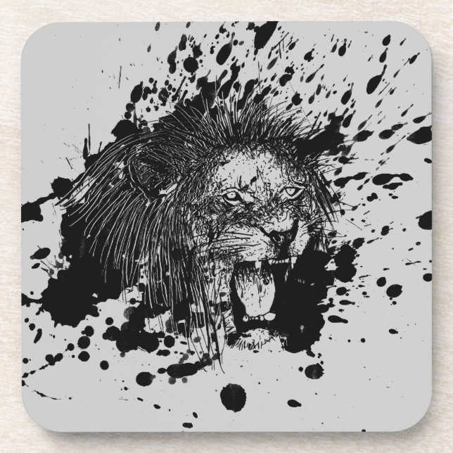 Roaring Lion Pick Your Background Colour Coaster (Front)