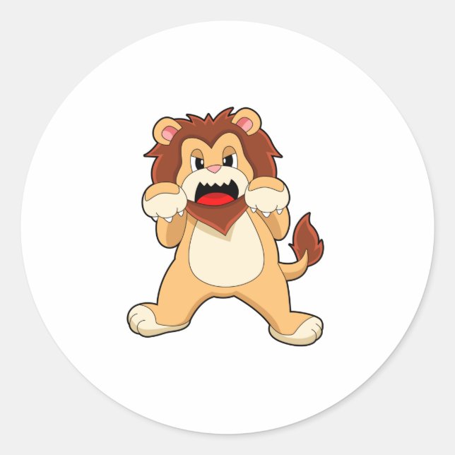 Roaring Lion.PNG Classic Round Sticker (Front)