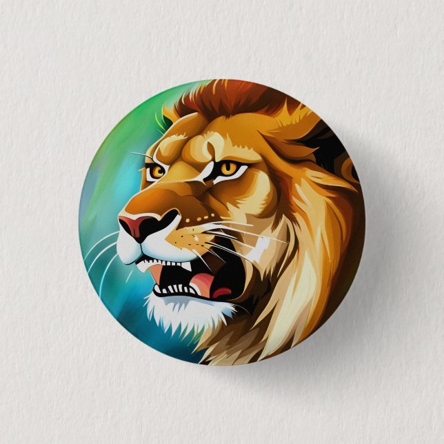 Roaring Lion Side Posed Portrait-57566 3 Cm Round Badge (Front)
