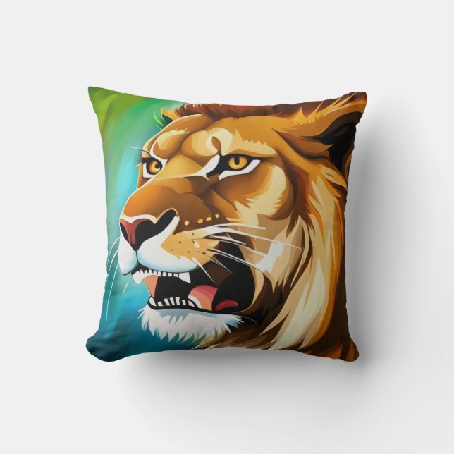 Roaring Lion Side Posed Portrait-57566 Cushion (Front)