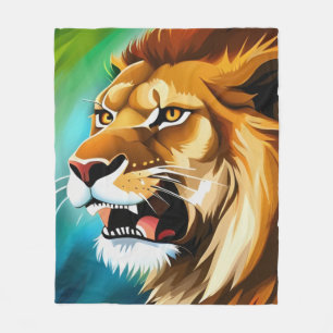 Roaring Lion Side Posed Portrait-57566 Fleece Blanket
