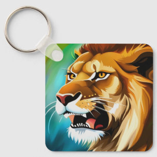 Roaring Lion Side Posed Portrait-57566 Key Ring