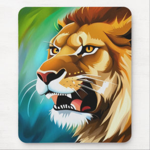 Roaring Lion Side Posed Portrait-57566 Mouse Mat