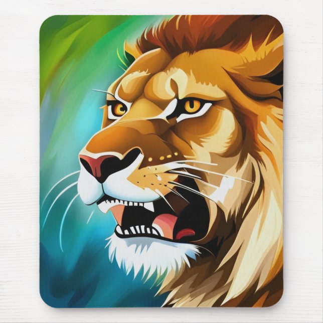 Roaring Lion Side Posed Portrait-57566 Mouse Mat (Front)