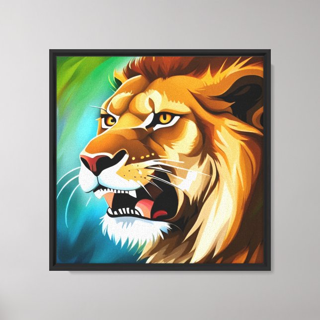 Roaring Lion Side Posed Portrait Canvas Print (Front)