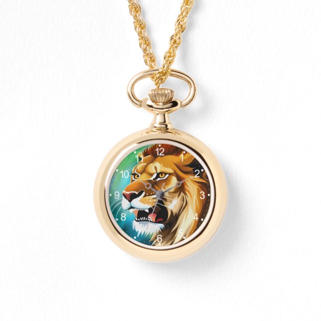 Roaring Lion Side Posed Portrait Watch (Front)