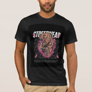 roaring lion urban black tshirt