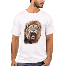 Roaring Lion Watercolor Painting Portrait