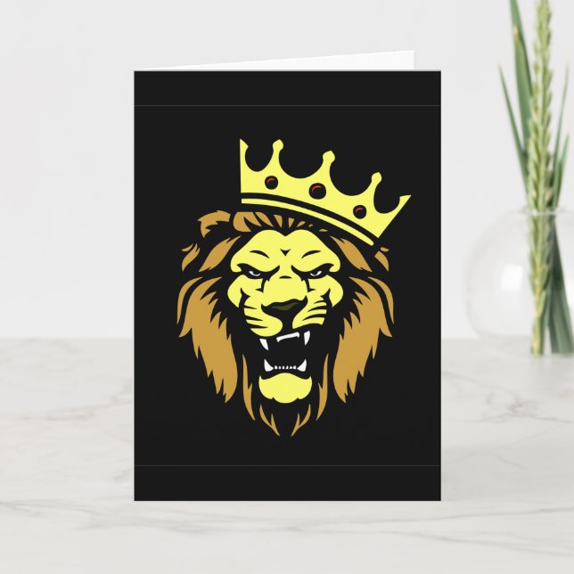 Roaring lion with crown card (Front)