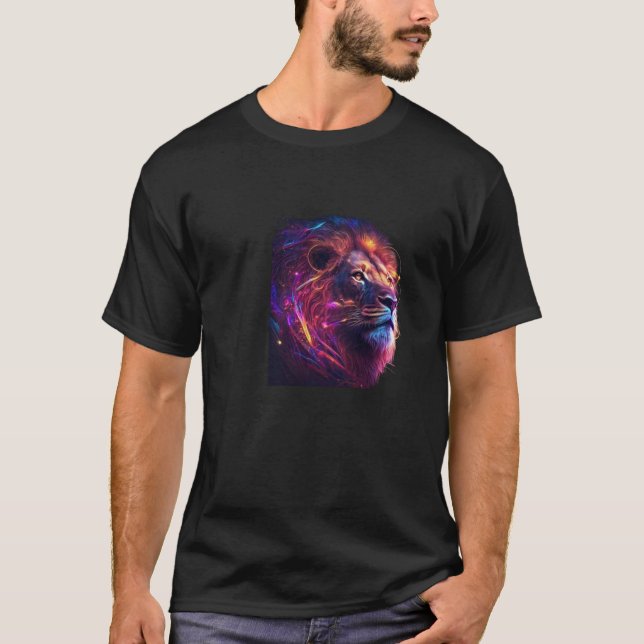 Roaring Majesty: Custom Lion Design T-Shirt (Front)