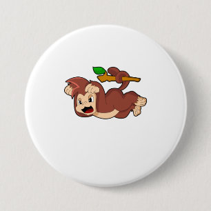 Roaring Monkey 7.5 Cm Round Badge