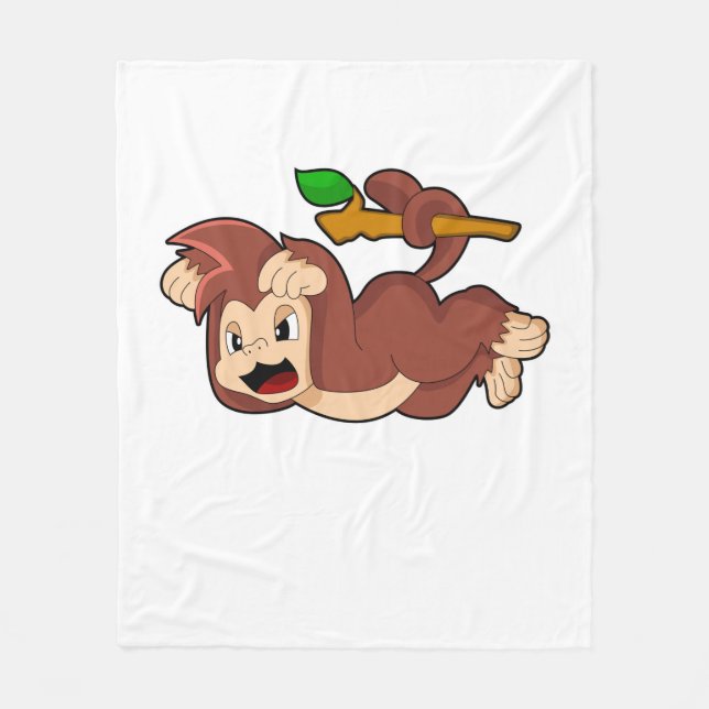 Roaring Monkey Fleece Blanket (Front)