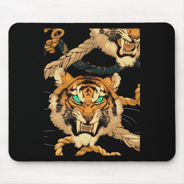 Roaring Of Tiger Sticker  Mouse Mat (Front)