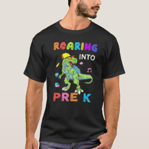 Roaring Pre K Dinosaur Rex Back To School Boys T-Shirt