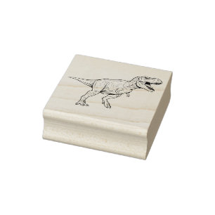 Roaring Prehistoric Tyrannosaurus Rex Design Rubber Stamp