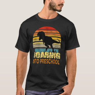 Roaring Preschool Dinosaur Back To School First Da T-Shirt