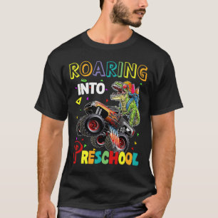 Roaring Preschool Dinosaur Monster Truck Back to S T-Shirt