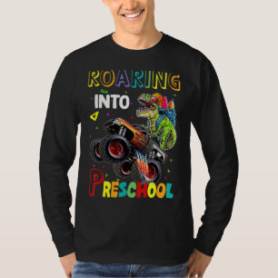 Roaring Preschool Dinosaur Monster Truck Back To S T-Shirt
