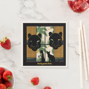 Roaring Pumas Hearts  Napkin