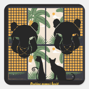 Roaring Pumas Hearts  Square Sticker