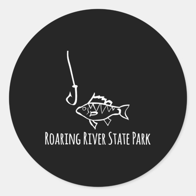 Roaring River State Park Funny Fishing Fish Fish H Classic Round Sticker (Front)
