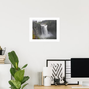 Roaring Snoqualmie Falls Photographic Landscape Poster