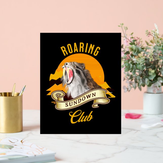 Roaring Sundown Club Sabertooth Tiger Acrylic Sign (Wedding)