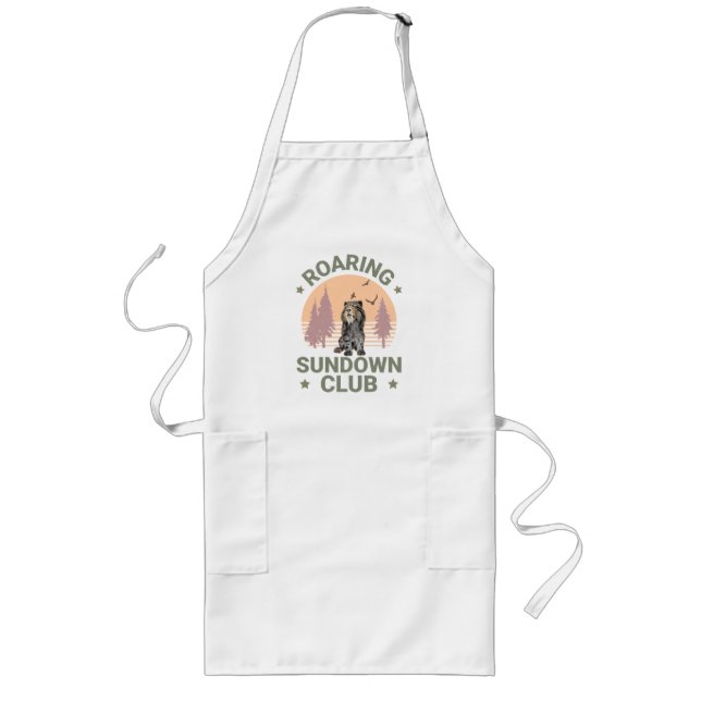 Roaring Sundown Club Sabertooth Tiger Long Apron (Front)