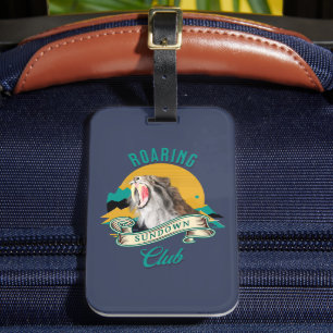 Roaring Sundown Club Sabertooth Tiger Luggage Tag
