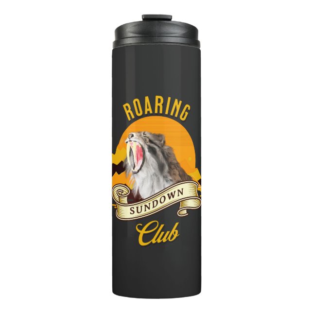 Roaring Sundown Club Sabertooth Tiger Thermal Tumbler (Front)