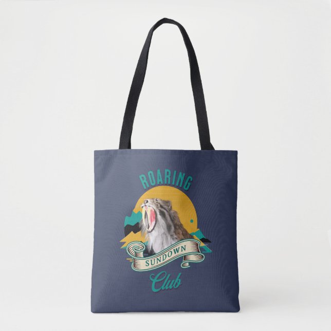 Roaring Sundown Club Sabertooth Tiger Tote Bag (Front)