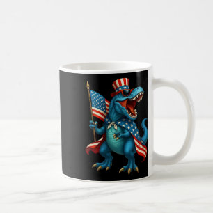 Roaring T Rex Dinosaur 4th Of July American Flag U Coffee Mug