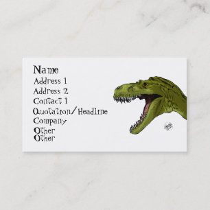 Roaring T-Rex Dinosaur by Geraldo Borges Business Card