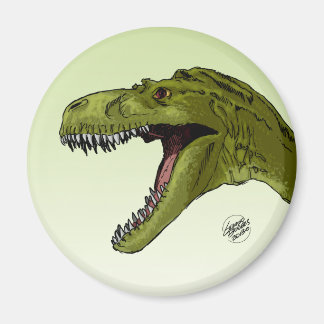 Roaring T-Rex Dinosaur by Geraldo Borges Magnet
