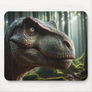 Roaring Through Time: T-Rex in the Forest Mouse Mat