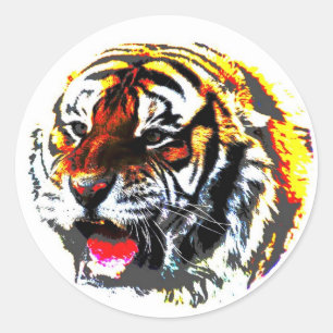 Roaring Tiger Classic Round Sticker