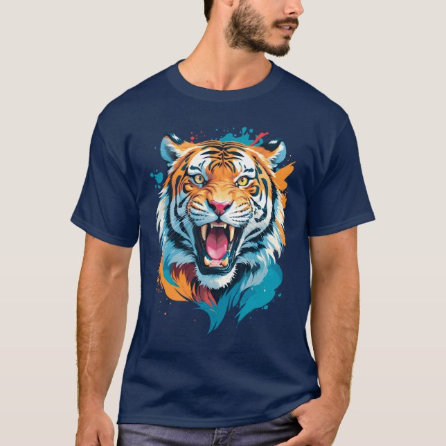 Roaring Tiger Face T-Shirt (Front)
