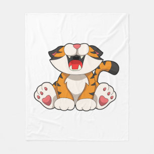 Roaring tiger fleece blanket