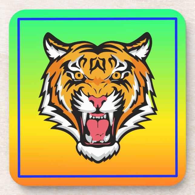 Roaring Tiger Head-25818 Coaster (Front)